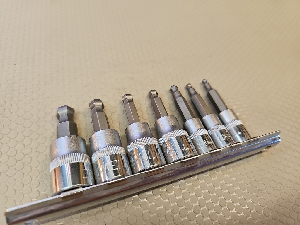 CORNWELL 7-PC 3/8” DRIVE SAE BALL END HEX KEY SOCKET SET (CBS-B702SXL)