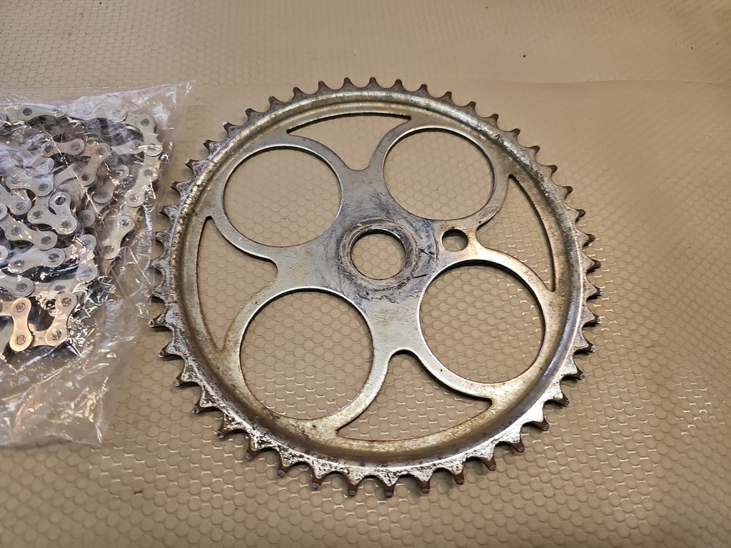 1960's Schwinn Starlet Bicycle *CRANK + Chain* Bike Sprocket Part