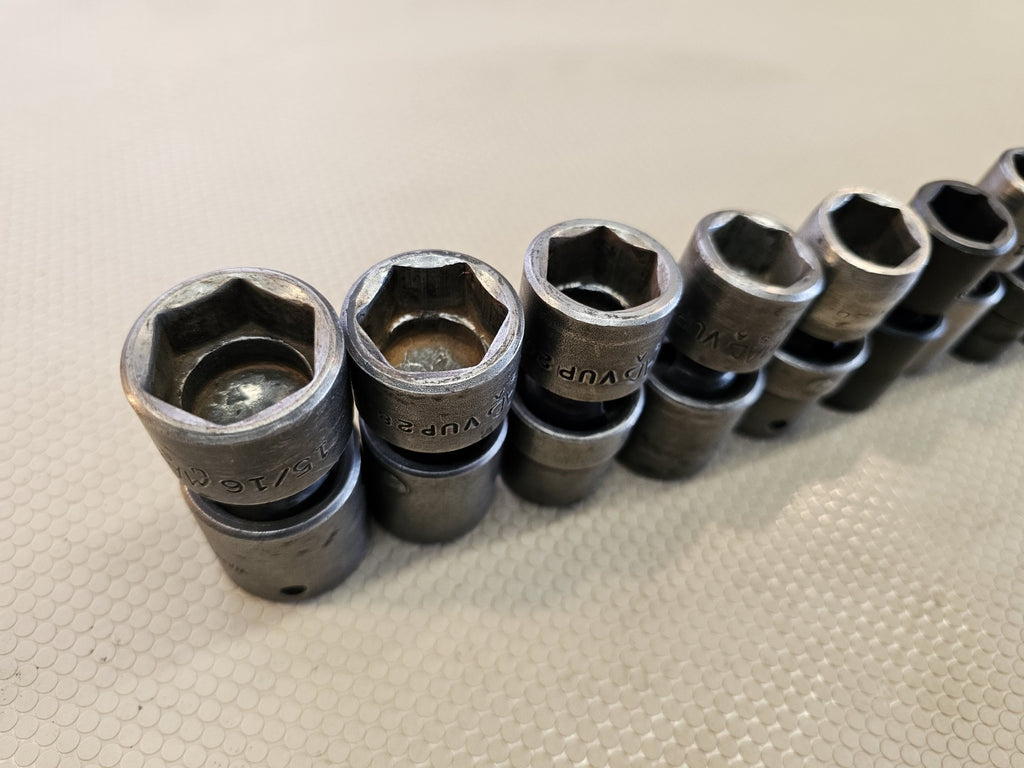 Mac Tools 7/16"-15/16" 9 Pc 1/2" Drive Impact Swivel Socket Set