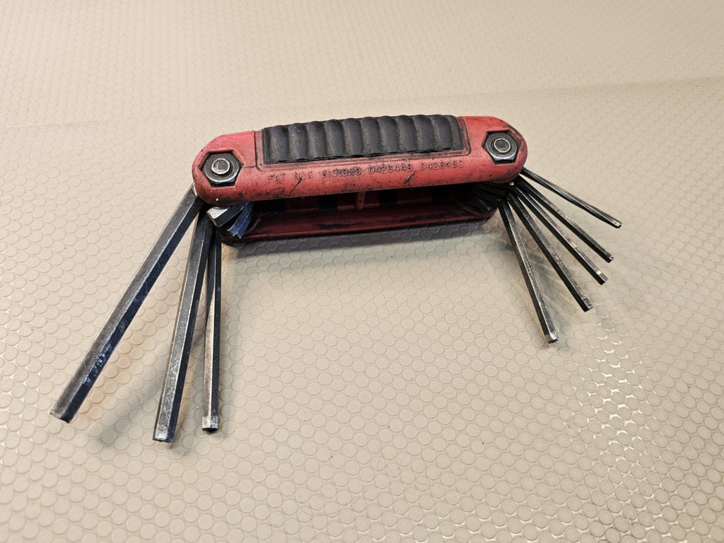 SNAP-ON SAE HEX WRENCH SET, FOLDING, 9 KEYS, AWEF9K *RED INDEX* .05-3/16"