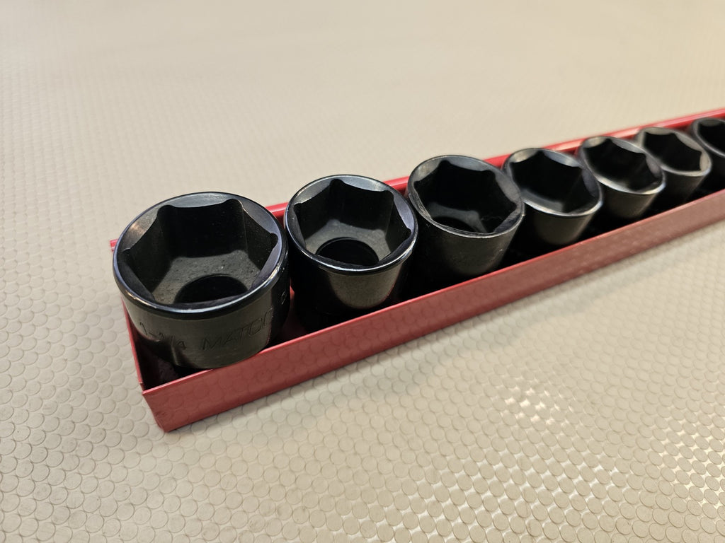 Matco Blp Series M6 Six Point Pass Through Socket Set 10 pc SAE 1/2 Size 1-1/4