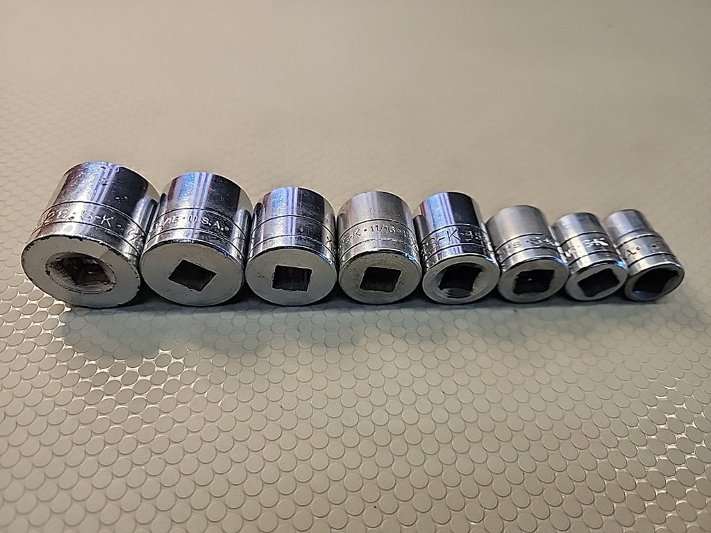 8 Piece SK Wayne Socket Set 3/8" Drive - 6&12 PT Shallow